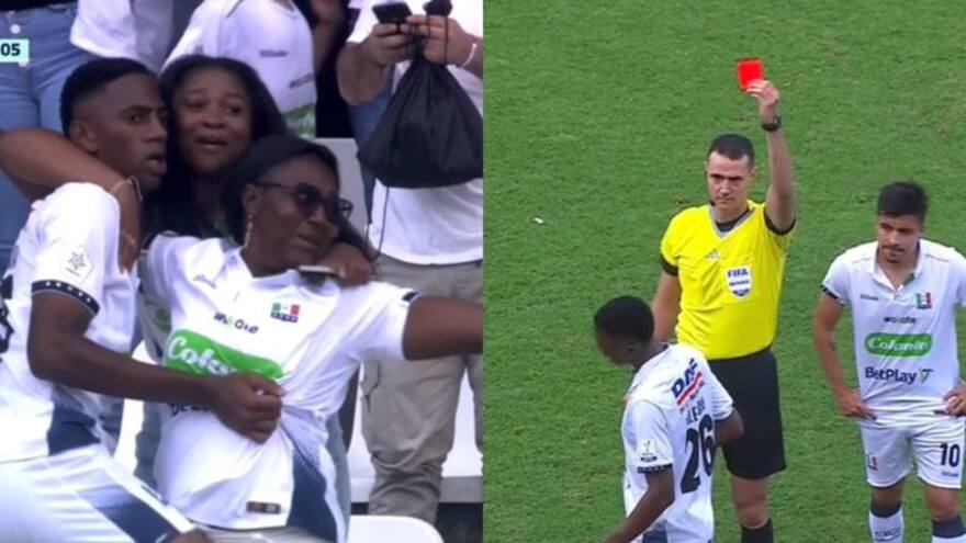 Yéiler Valencia, el juvenil del Once Caldas que expulsaron luego de celebrar gol con su mamá