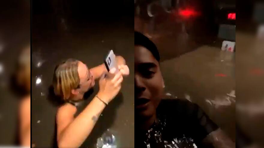 Aterrador momento: jóvenes quedaron atrapados en un ascensor inundado