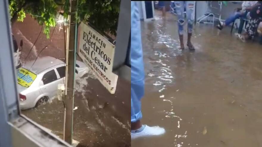 Fuerte aguacero generó emergencias en Valledupar