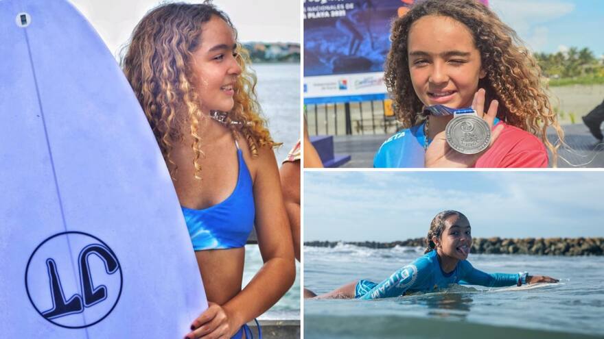 Francesca Arévalo, la niña que ‘desafía‘ al mar con su tabla de surf