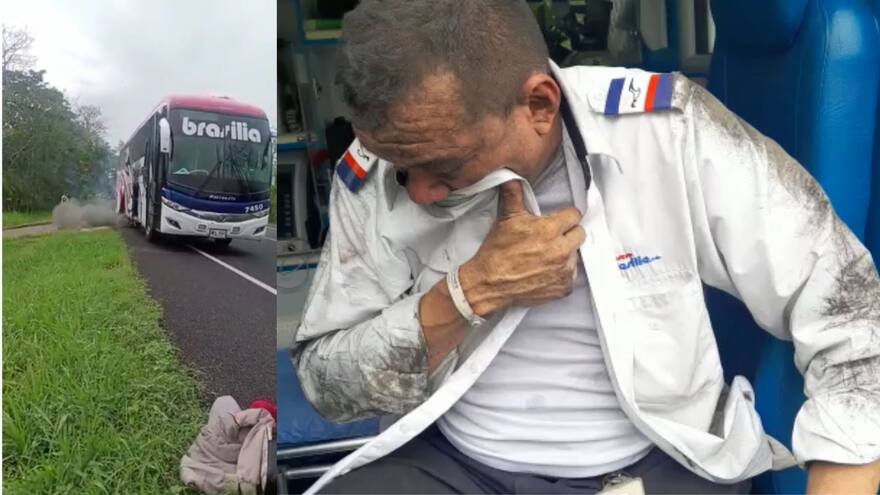 Accidente en Montería: llanta de bus estalla en la cara de conductor