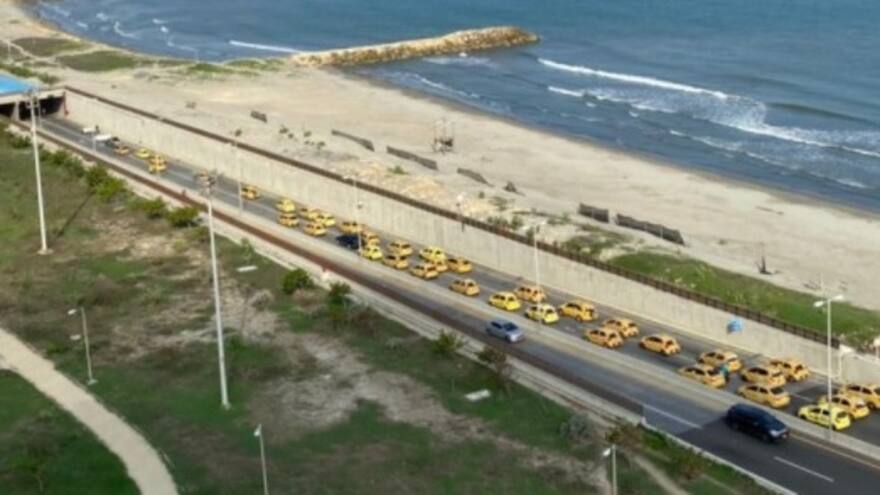 Marcha de taxistas en la región Caribe