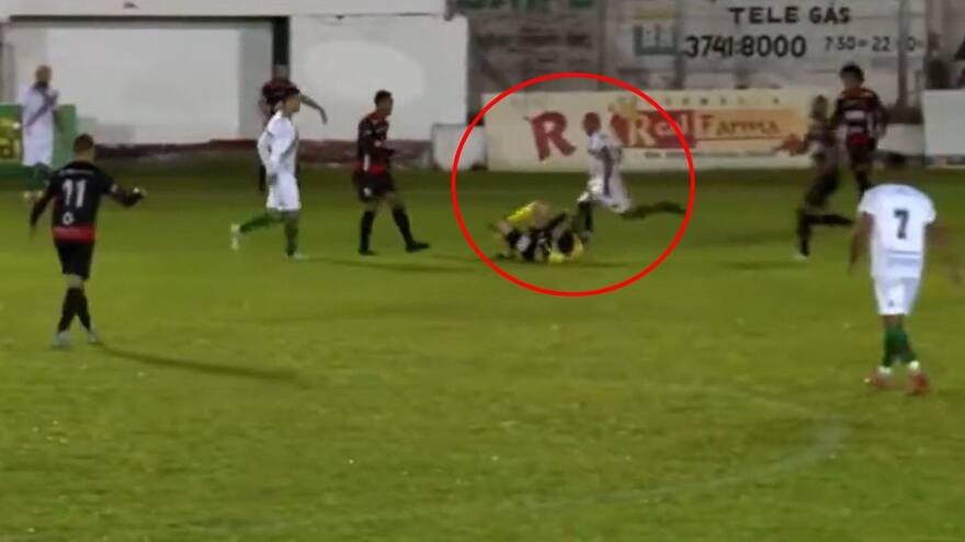 Futbolista agrede violentamente a árbitro y es detenido y acusado de intento de homicidio en Brasil
