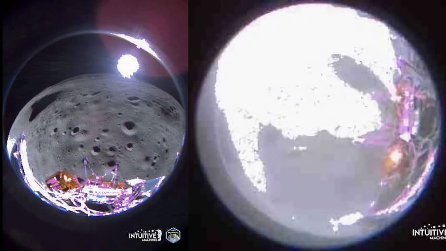 El módulo Odiseo envía sus primeras imágenes desde la Luna