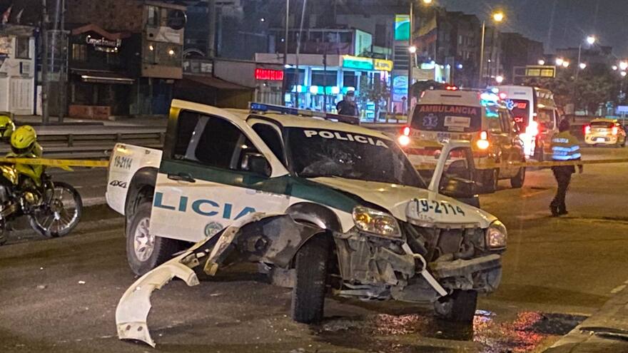 ¡Insólito! Joven robó una patrulla de la Policía en Suesca y la chocó en Bogotá