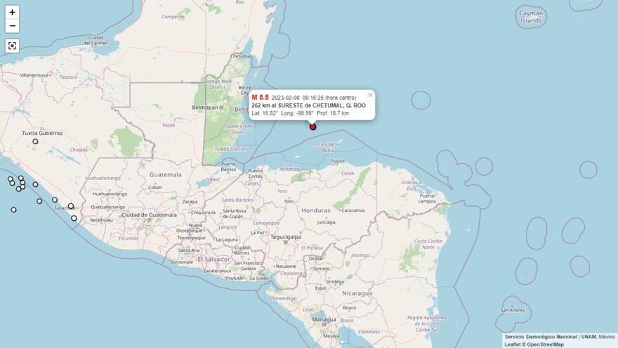 Se presentan temblores con magnitud superior a 4.0 a lo largo de México