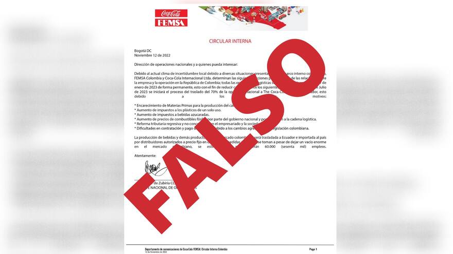 EH Verifica: Coca Cola desmiente comunicado y aclara que no se va de Colombia