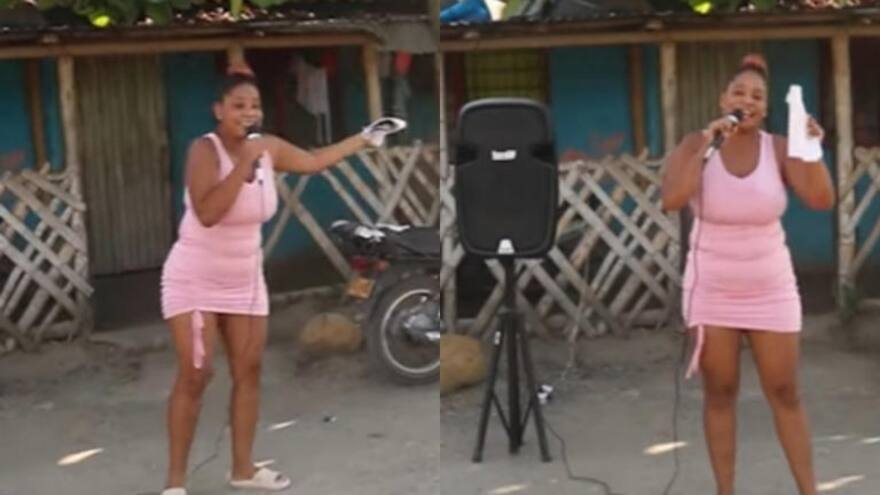 Con un parlante en medio de la calle, mujer cobró dinero que había prestado