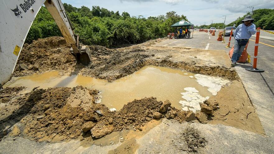 Reparan tramo averiado por fuga de agua en la Segunda Circunvalar