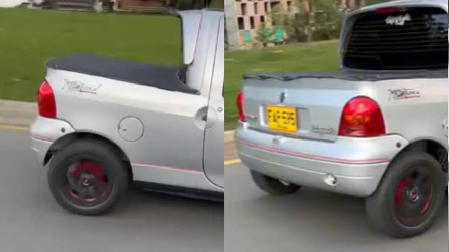 El Twingo con platón que comparan con una camioneta Toyota en Colombia