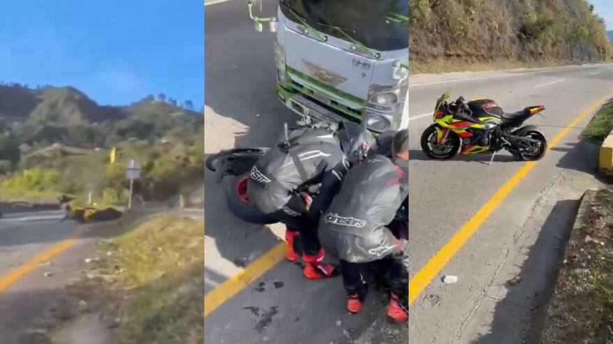 Video: dos motociclistas chocaron contra un camión y salieron expulsados por el aire en la vía Bogotá - Villeta