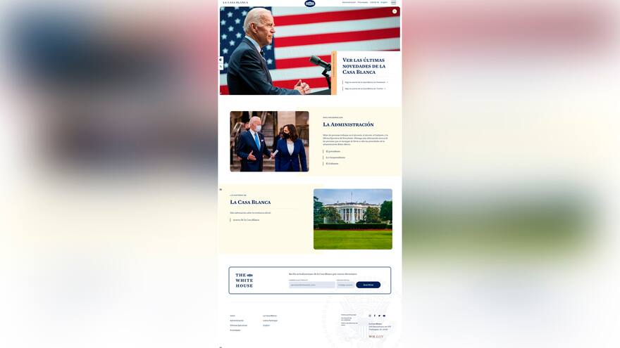 La web de Casa Blanca recupera el español tras 4 años de ausencia por Trump