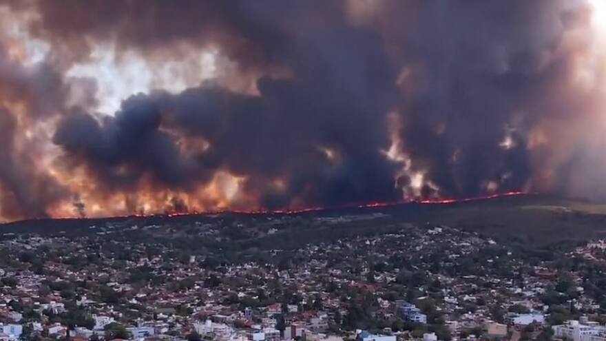 Video | Incendios en Córdoba, Argentina: Valle de Punilla, Villa Carlos Paz