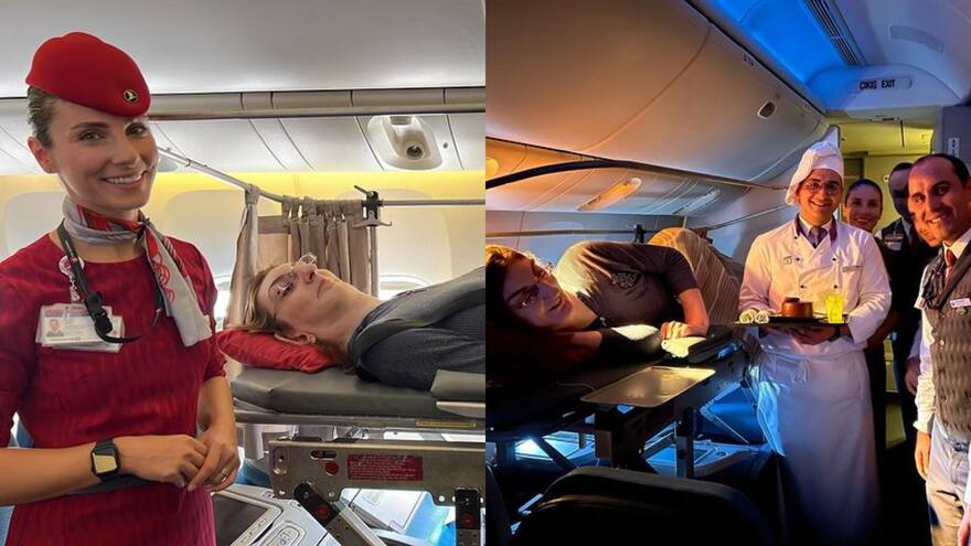 La mujer más alta del mundo, Rumeysa Gelgi, pudo viajar por primera vez en avión | Corrieron seis asientos para el vuelo desde Turquía