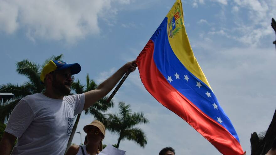 Imágenes de los venezolanos en Barranquilla en la ‘Gran protesta mundial por la verdad’