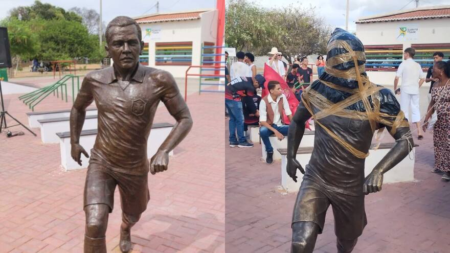 Daniel Alves: su estatua sufre un nuevo ataque vandálico en Juazeiro, Brasil