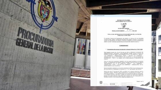 Gobernación revoca licitación vial por $71.900 millones en Sabanalarga tras alertas de la Procuraduría sobre presuntas irregularidades