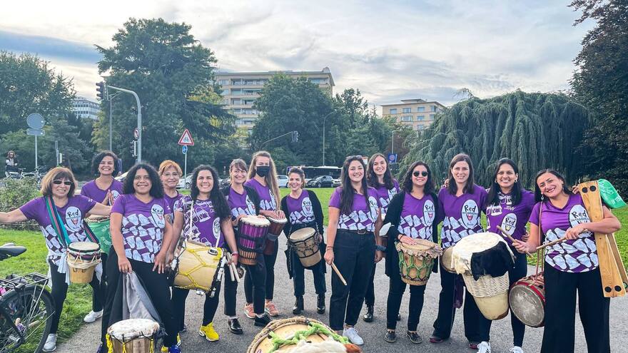 El poder femenino repica en Suiza con la Red de Tamboreras