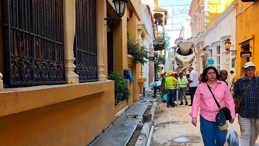 Aceleran los trabajos en el centro de Cartagena y se entregarán este viernes