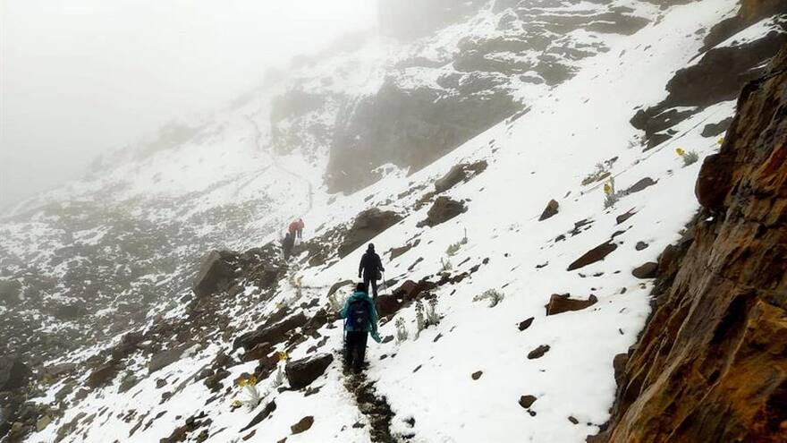 Una atípica nevada tiñe de blanco un Parque Nacional Natural El Cocuy