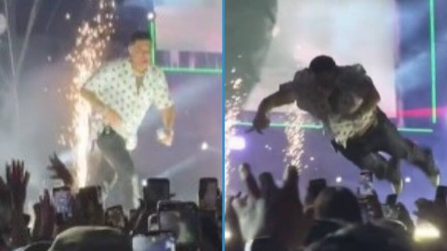 En video: vocalista del Grupo Firme se lanzó al público y nadie lo atrapó