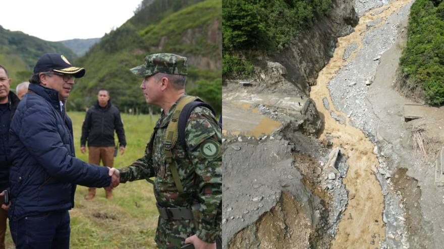 Petro anuncia reubicación de familias e instalación de puentes en Quetame