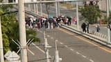 Bloqueo en la Vía al Mar por protesta de estudiantes de la Universidad del Atlántico