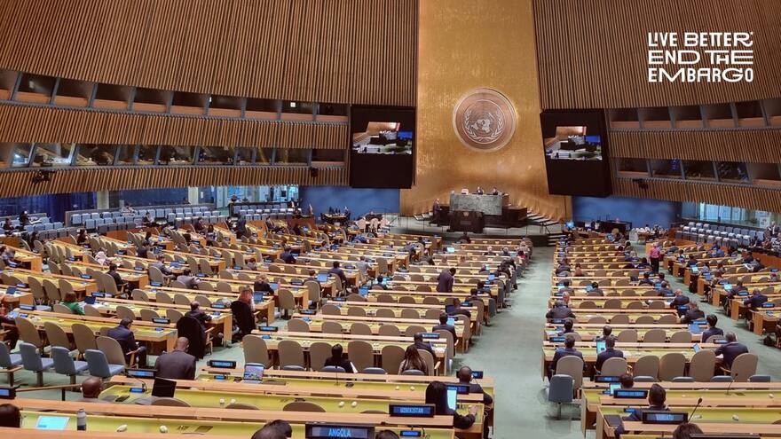 ONU aprueba resolución para poner fin al bloqueo económico de EE. UU. a Cuba