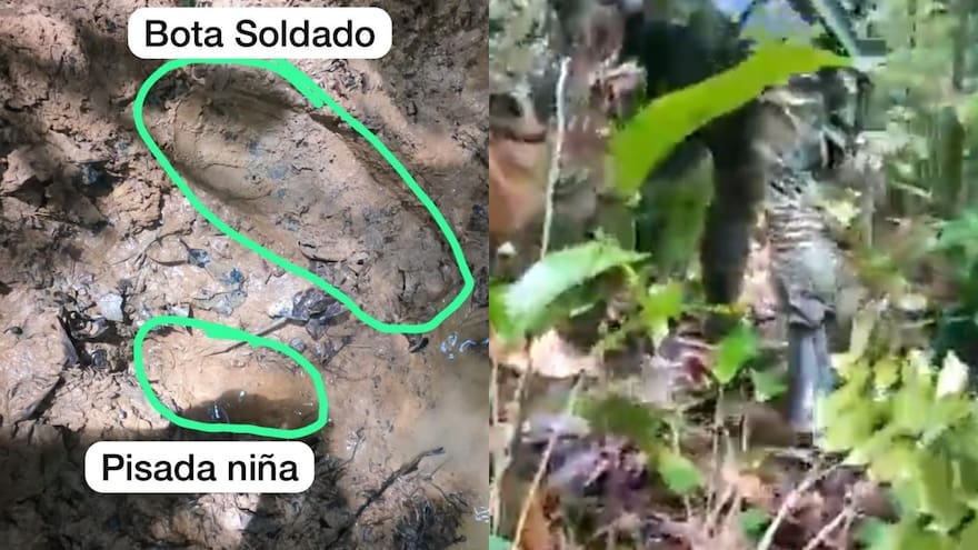 Foto de la nueva huella encontrada en zona de búsqueda de niños perdidos en la selva de Caquetá: sería de la niña de 13 años