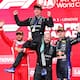 La emotiva celebración de Hamilton y Verstappen con Kimi Antonelli tras su victoria en la F1 de Canadá