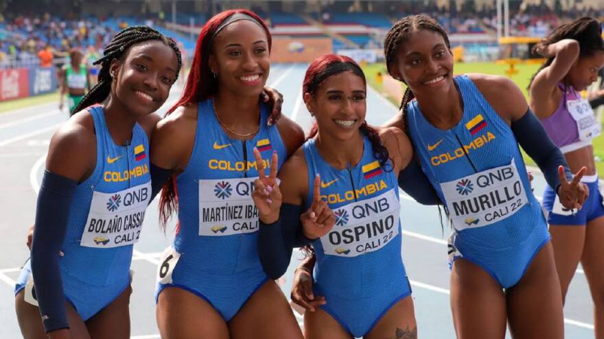 Melany Bolaño y Marlet Ospino, en final de relevos 4x100 del Mundial Sub-20