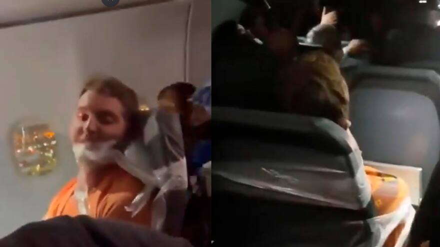 Pasajero fue atado con cinta adhesiva tras tocar y agredir a tripulación