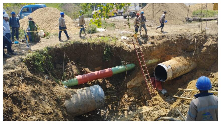 Comienzan obras de reparación de daño para restablecer el servicio de agua en Cartagena