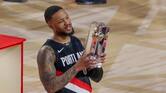 En video: Damian Lillard conquista por tercera vez el concurso de triples