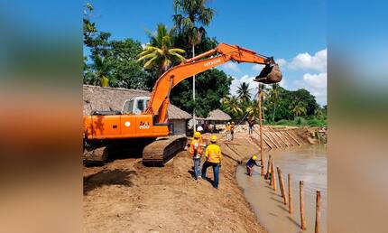 En Lorica inician trabajos de mitigación de la erosión en el río Sinú
