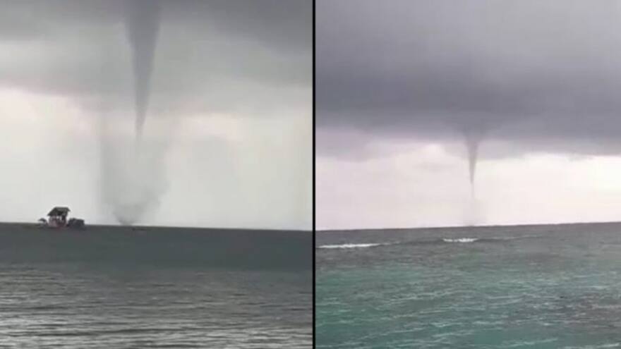 En video: Se formaron dos trombas marinas en aguas de Cartagena