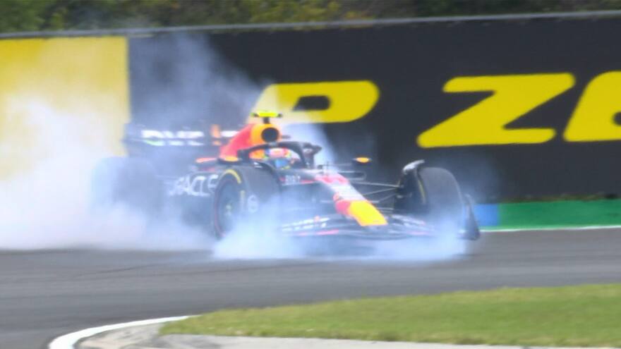 Jornada accidentada en ensayos del Gran Premio de Hungría en la Fórmula Uno: ‘Checo’ Pérez y Carlos Sainz tuvieron percances