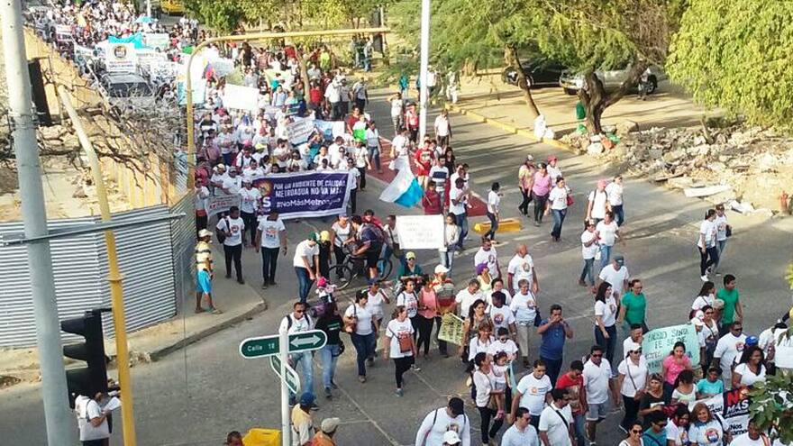 Samarios protestan contra el mal servicio de Metroagua