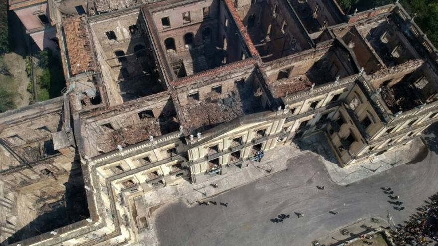 En video | Río trabaja entre las ruinas de su Museo Nacional destruido por incendio