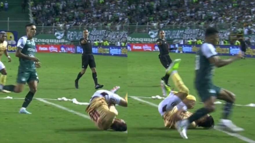 Polémica por arbitraje en el partido de Tolima y Cali: ¿Mejía le cometió penal a Yeison Guzmán?