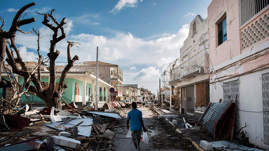 Irma arrasó con las colinas de San Martín