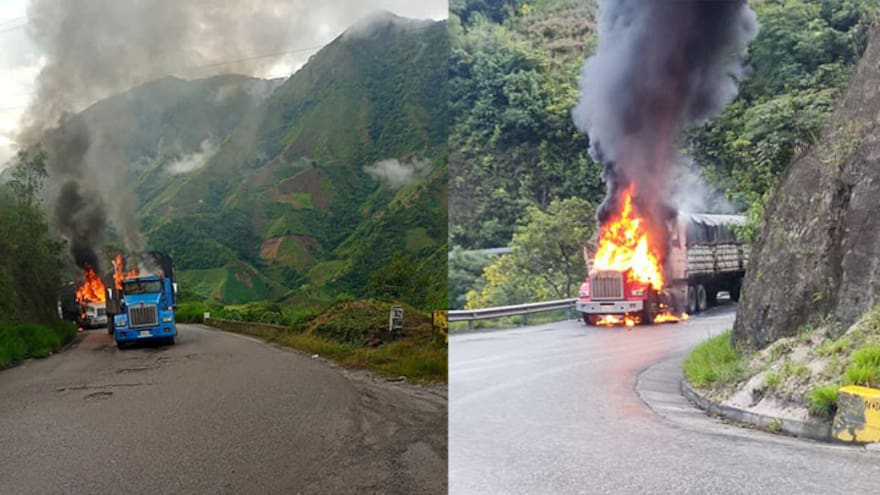Al menos siete tractomulas quemadas en Norte de Santander