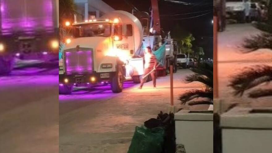 Sucre: video del momento en el que un hombre le prende fuego a un camión con concreto en Sincelejo