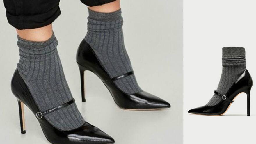 Los tacones con medias incorporadas regresan al mundo de la moda