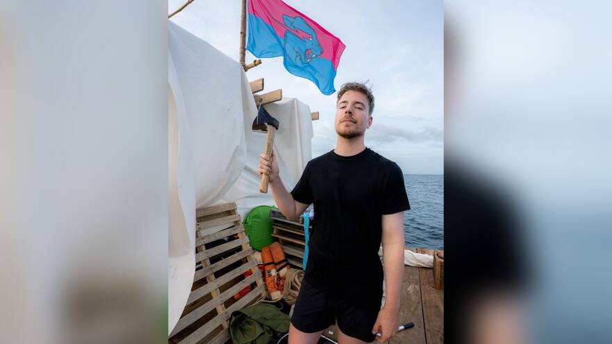 MrBeast logró récord mundial en YouTube con su video 7 días varado en el mar