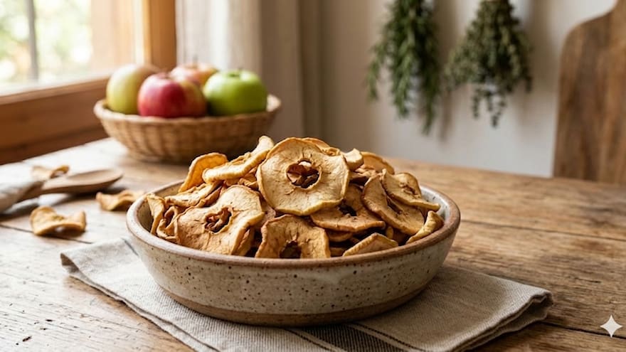Así puede preparar su propia manzana deshidratada