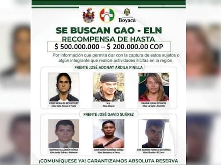 Estos serían los guerrilleros del ELN que estarían detrás del atentado en Tunja