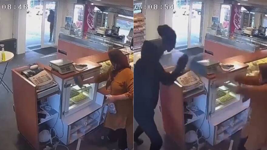 Valiente mujer ahuyenta a ladrón que intentaba robar en su panadería