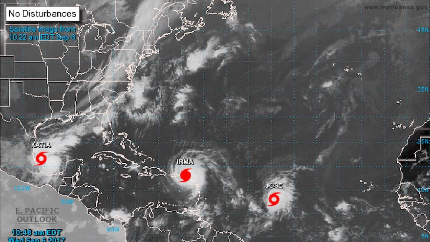Huracán José se intensifica en el Atlántico y llega a categoría 3