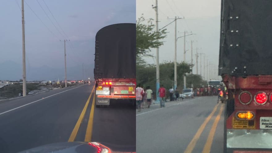 Bloqueo en la vía entre Santa Marta y Riohacha para protestar por cortes de energía